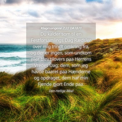 Picture 04 - Klagesangene 2:22 DA1871 - Du kalder som til en Festforsamlings Dag Rædsler - Bible Verse Picture