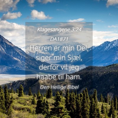 Picture 04 - Klagesangene 3:24 DA1871 - Herren er min Del, siger min Sjæl, derfor vil - Bible Verse Picture