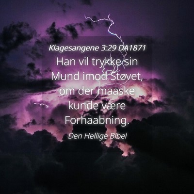 Picture 04 - Klagesangene 3:29 DA1871 - Han vil trykke sin Mund imod Støvet, om der - Bible Verse Picture