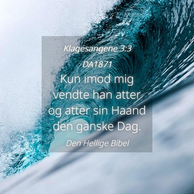 Picture 04 - Klagesangene 3:3 DA1871 - Kun imod mig vendte han atter og atter sin Haand - Bible Verse Picture