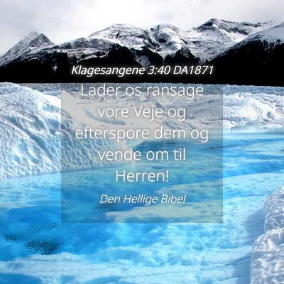 Picture 04 - Klagesangene 3:40 DA1871 - Lader os ransage vore Veje og efterspore dem og - Bible Verse Picture