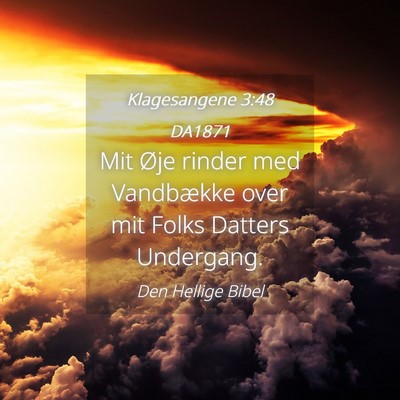 Picture 04 - Klagesangene 3:48 DA1871 - Mit Øje rinder med Vandbække over mit Folks - Bible Verse Picture