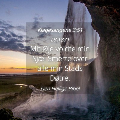 Picture 04 - Klagesangene 3:51 DA1871 - Mit Øje voldte min Sjæl Smerte over alle min - Bible Verse Picture