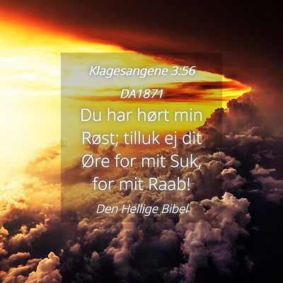 Picture 04 - Klagesangene 3:56 DA1871 - Du har hørt min Røst; tilluk ej dit Øre for - Bible Verse Picture