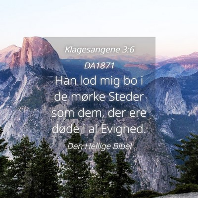 Picture 04 - Klagesangene 3:6 DA1871 - Han lod mig bo i de mørke Steder som dem, der - Bible Verse Picture