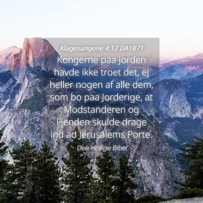 Picture 04 - Klagesangene 4:12 DA1871 - Kongerne paa Jorden havde ikke troet det, ej - Bible Verse Picture