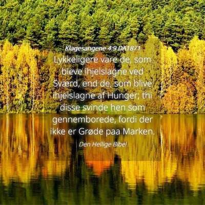 Picture 04 - Klagesangene 4:9 DA1871 - Lykkeligere vare de, som bleve ihjelslagne ved - Bible Verse Picture