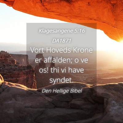 Picture 04 - Klagesangene 5:16 DA1871 - Vort Hoveds Krone er affalden; o ve os! thi vi - Bible Verse Picture