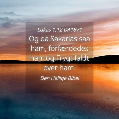 Picture 04 - Lukas 1:12 DA1871 - Og da Sakarias saa ham, forfærdedes han, og - Bible Verse Picture