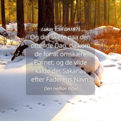 Picture 04 - Lukas 1:59 DA1871 - Og det skete paa den ottende Dag, da kom de for - Bible Verse Picture