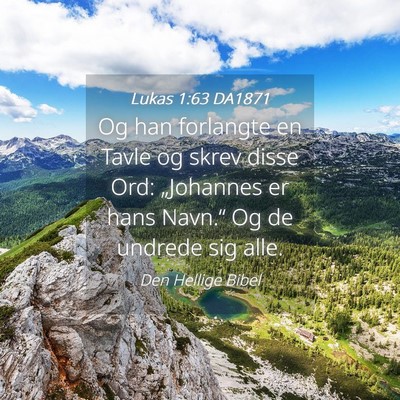 Picture 04 - Lukas 1:63 DA1871 - Og han forlangte en Tavle og skrev disse Ord: - Bible Verse Picture