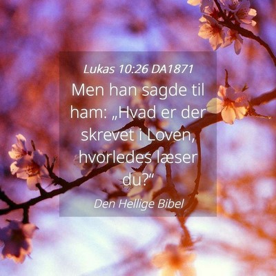 Picture 04 - Lukas 10:26 DA1871 - Men han sagde til ham: „Hvad er der skrevet i - Bible Verse Picture