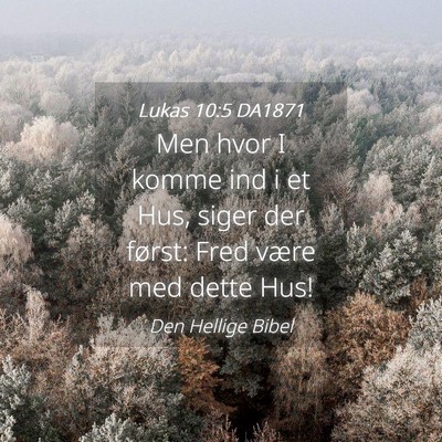 Picture 04 - Lukas 10:5 DA1871 - Men hvor I komme ind i et Hus, siger der først: - Bible Verse Picture