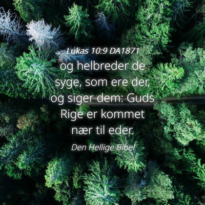 Picture 04 - Lukas 10:9 DA1871 - og helbreder de syge, som ere der, og siger dem: - Bible Verse Picture
