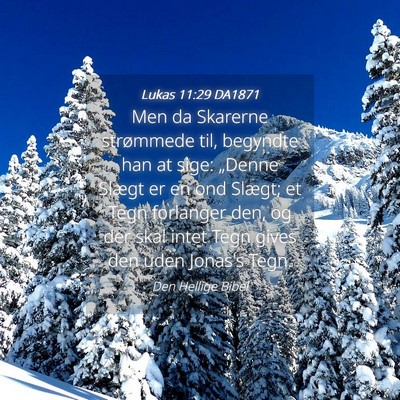 Picture 04 - Lukas 11:29 DA1871 - Men da Skarerne strømmede til, begyndte han at - Bible Verse Picture