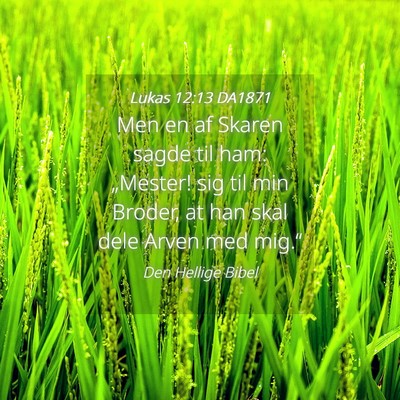 Picture 04 - Lukas 12:13 DA1871 - Men en af Skaren sagde til ham: „Mester! sig - Bible Verse Picture