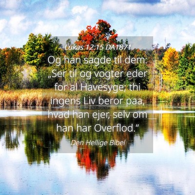 Picture 04 - Lukas 12:15 DA1871 - Og han sagde til dem: „Ser til og vogter eder - Bible Verse Picture