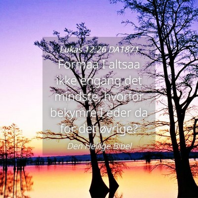 Picture 04 - Lukas 12:26 DA1871 - Formaa I altsaa ikke engang det mindste, hvorfor - Bible Verse Picture