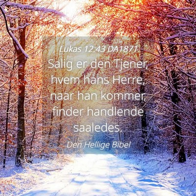 Picture 04 - Lukas 12:43 DA1871 - Salig er den Tjener, hvem hans Herre, naar han - Bible Verse Picture