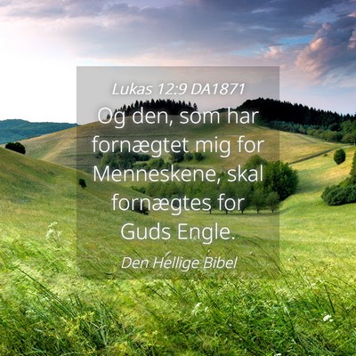 Picture 04 - Lukas 12:9 DA1871 - Og den, som har fornægtet mig for Menneskene, - Bible Verse Picture