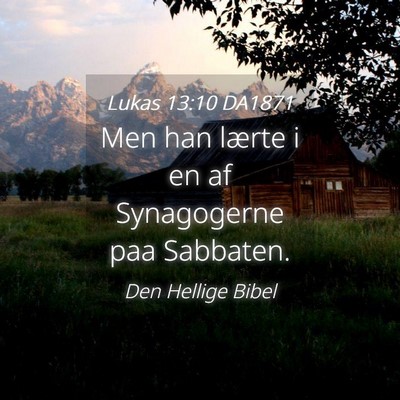 Picture 04 - Lukas 13:10 DA1871 - Men han lærte i en af Synagogerne paa - Bible Verse Picture