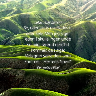 Picture 04 - Lukas 13:35 DA1871 - Se, eders Hus overlades til eder selv. Men jeg - Bible Verse Picture
