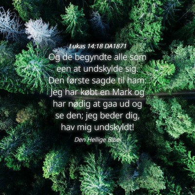 Picture 04 - Lukas 14:18 DA1871 - Og de begyndte alle som een at undskylde sig. Den - Bible Verse Picture