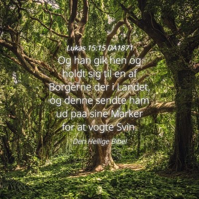 Picture 04 - Lukas 15:15 DA1871 - Og han gik hen og holdt sig til en af Borgerne - Bible Verse Picture
