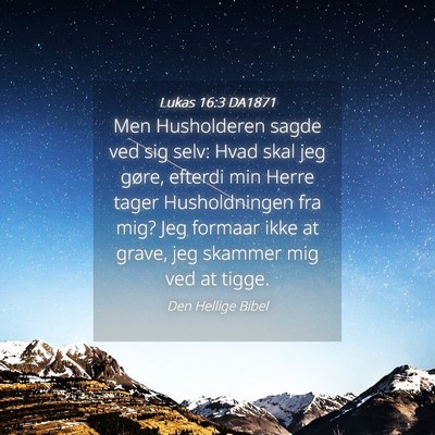 Picture 04 - Lukas 16:3 DA1871 - Men Husholderen sagde ved sig selv: Hvad skal jeg - Bible Verse Picture