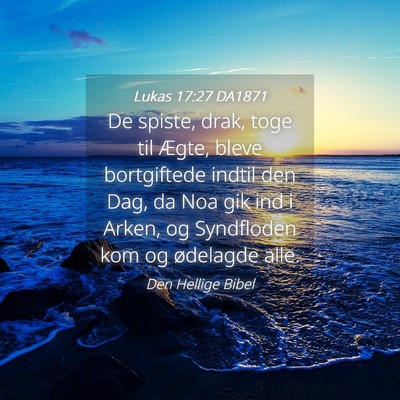 Picture 04 - Lukas 17:27 DA1871 - De spiste, drak, toge til Ægte, bleve - Bible Verse Picture