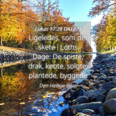 Picture 04 - Lukas 17:28 DA1871 - Ligeledes, som det skete i Loths Dage: De spiste, - Bible Verse Picture