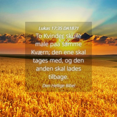 Picture 04 - Lukas 17:35 DA1871 - To Kvinder skulle male paa samme Kværn; den ene - Bible Verse Picture