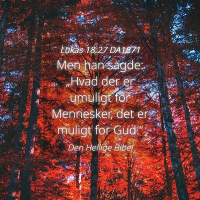 Picture 04 - Lukas 18:27 DA1871 - Men han sagde: „Hvad der er umuligt for - Bible Verse Picture