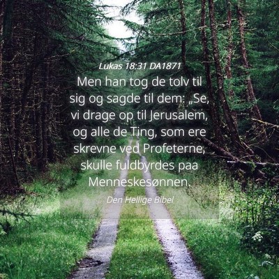 Picture 04 - Lukas 18:31 DA1871 - Men han tog de tolv til sig og sagde til dem: - Bible Verse Picture