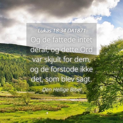Picture 04 - Lukas 18:34 DA1871 - Og de fattede intet deraf, og dette Ord var - Bible Verse Picture