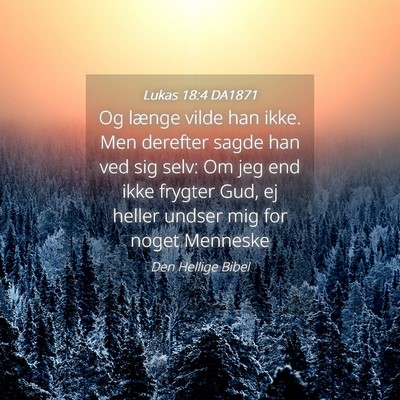 Picture 04 - Lukas 18:4 DA1871 - Og længe vilde han ikke. Men derefter sagde han - Bible Verse Picture