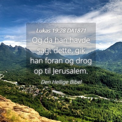 Picture 04 - Lukas 19:28 DA1871 - Og da han havde sagt dette, gik han foran og drog - Bible Verse Picture