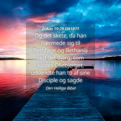 Picture 04 - Lukas 19:29 DA1871 - Og det skete, da han nærmede sig til Bethfage og - Bible Verse Picture