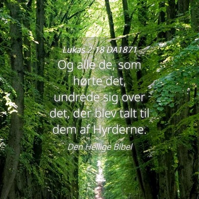 Picture 04 - Lukas 2:18 DA1871 - Og alle de, som hørte det, undrede sig over det, - Bible Verse Picture