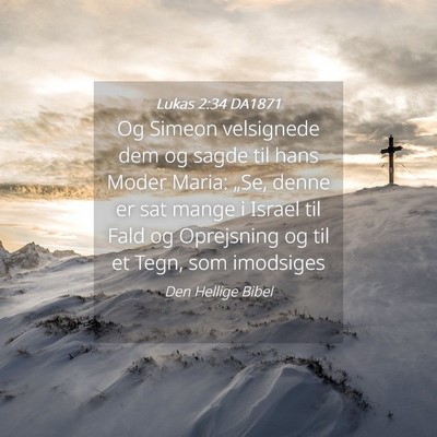 Picture 04 - Lukas 2:34 DA1871 - Og Simeon velsignede dem og sagde til hans Moder - Bible Verse Picture