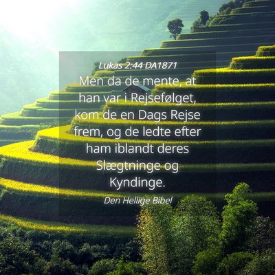 Picture 04 - Lukas 2:44 DA1871 - Men da de mente, at han var i Rejsefølget, kom - Bible Verse Picture