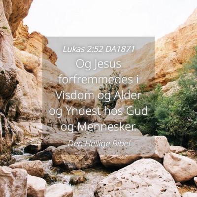 Picture 04 - Lukas 2:52 DA1871 - Og Jesus forfremmedes i Visdom og Alder og Yndest - Bible Verse Picture