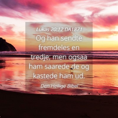Picture 04 - Lukas 20:12 DA1871 - Og han sendte fremdeles en tredje; men ogsaa ham - Bible Verse Picture