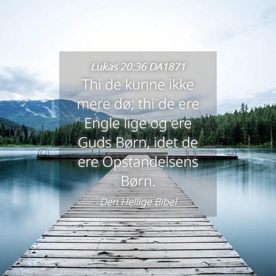 Picture 04 - Lukas 20:36 DA1871 - Thi de kunne ikke mere dø; thi de ere Engle lige - Bible Verse Picture