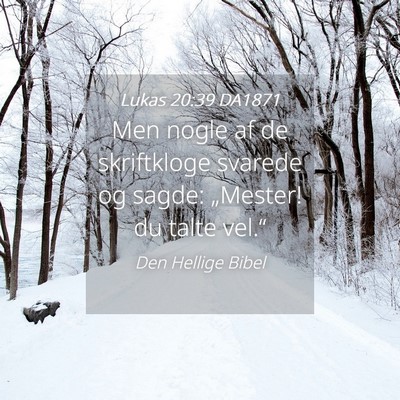 Picture 04 - Lukas 20:39 DA1871 - Men nogle af de skriftkloge svarede og sagde: - Bible Verse Picture