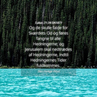 Picture 04 - Lukas 21:24 DA1871 - Og de skulle falde for Sværdets Od og føres - Bible Verse Picture