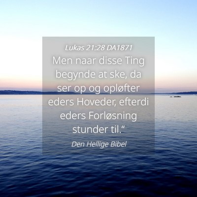 Picture 04 - Lukas 21:28 DA1871 - Men naar disse Ting begynde at ske, da ser op og - Bible Verse Picture