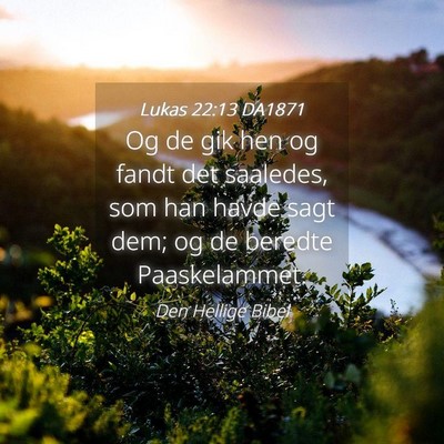 Picture 04 - Lukas 22:13 DA1871 - Og de gik hen og fandt det saaledes, som han - Bible Verse Picture