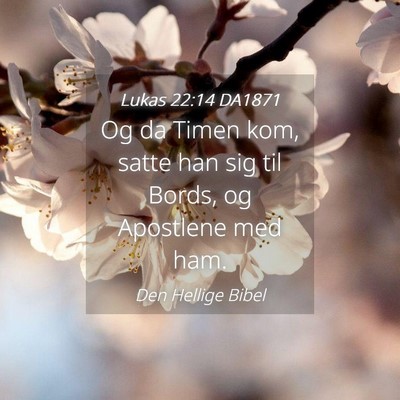 Picture 04 - Lukas 22:14 DA1871 - Og da Timen kom, satte han sig til Bords, og - Bible Verse Picture
