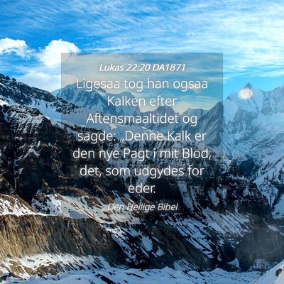 Picture 04 - Lukas 22:20 DA1871 - Ligesaa tog han ogsaa Kalken efter - Bible Verse Picture